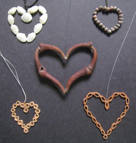five heart necklaces